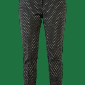 LOFT Dark Grey and White Dots Straight Leg Pants Size 14